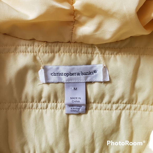 Christopher & Banks Spring Drawstring Puffer Vest  Polka Dot Full Zip Size M - Picture 8 of 8